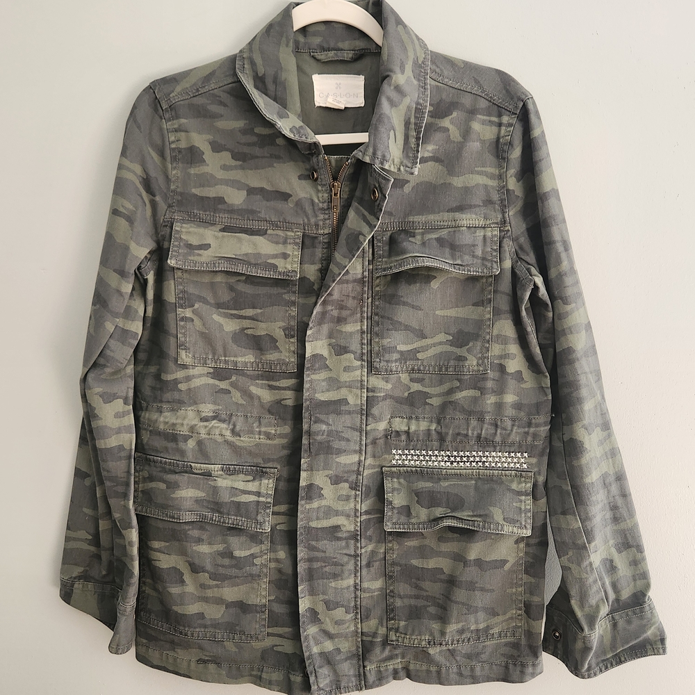 Nordstrom's Caslon Camouflage Green Women's Jacket